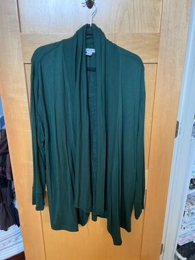 Athleta Forest Green Draped Open-Front Cardigan